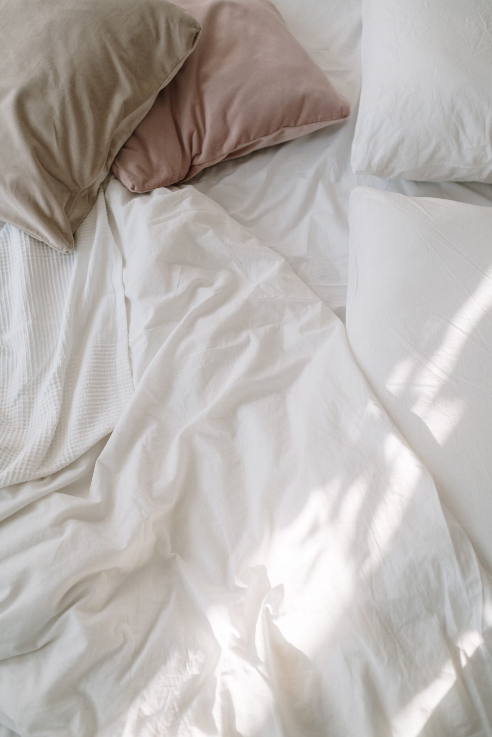 White Bedding With Sunlight